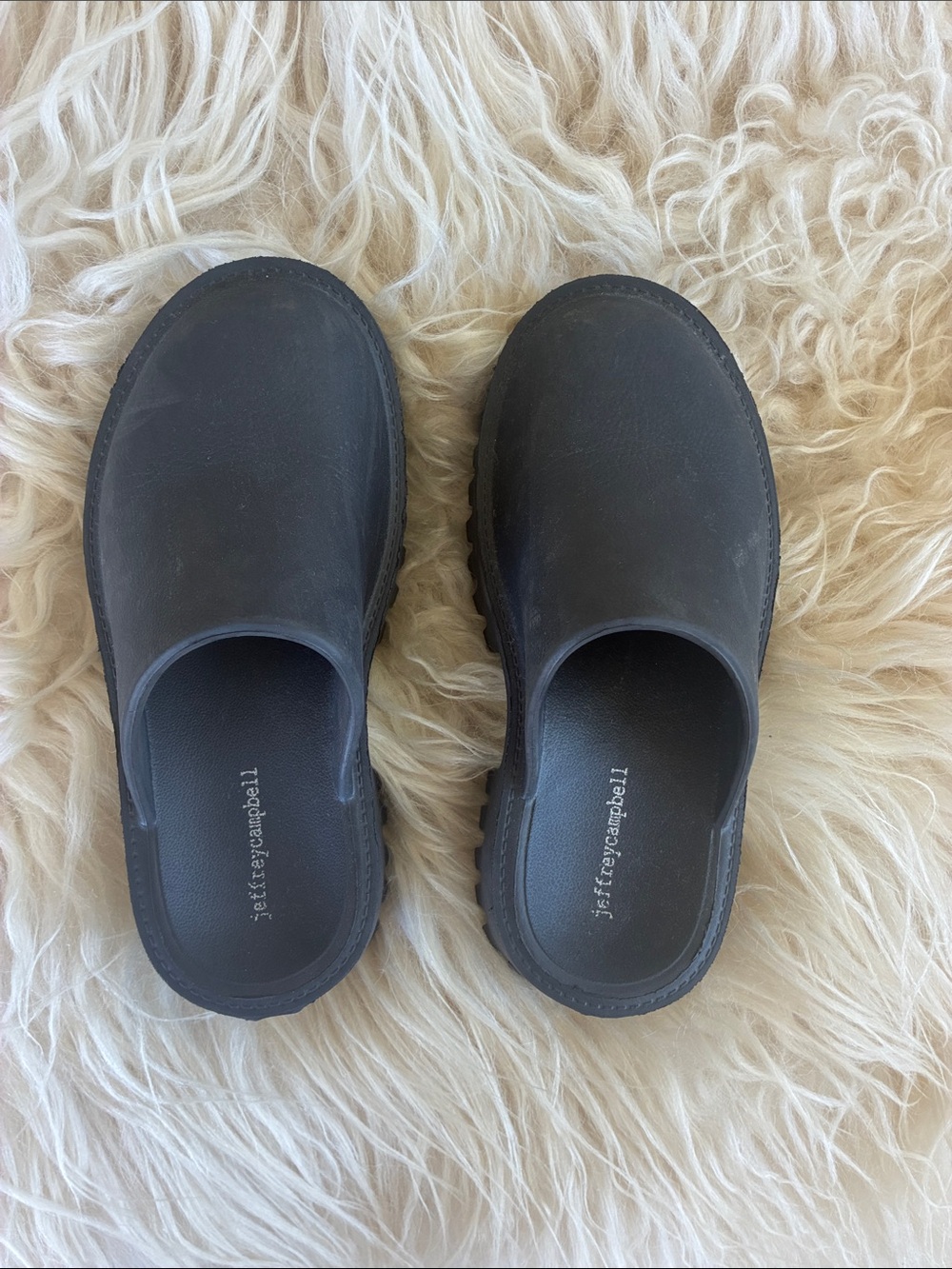 Jeffrey Campbell Black Slip-On Clog Mules